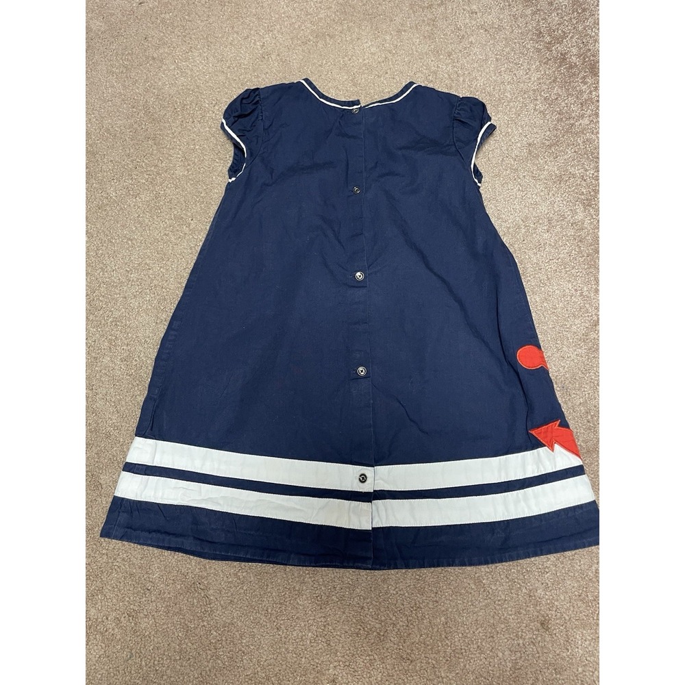 Tommy Hilfiger Navy blue red anchor button back 4T Little Girl‎ Dress - Picture 8 of 9